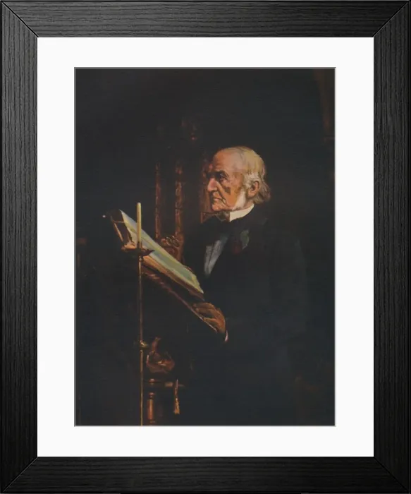 Framed Print : Mr Gladstone reading the lesson in Hawarden Church, c1890s, (1941) Framed Print : Mr Gladstone reading the lesson in Hawarden Church, c1890s, (1941)