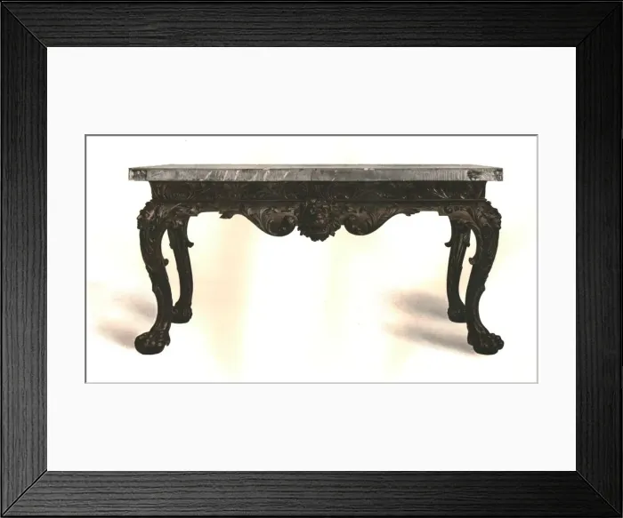 Framed Print : Stained wood table with Scagliola top, 1906. Artist: Shirley Slocombe Framed Print : Stained wood table with Scagliola top, 1906. Artist: Shirley Slocombe