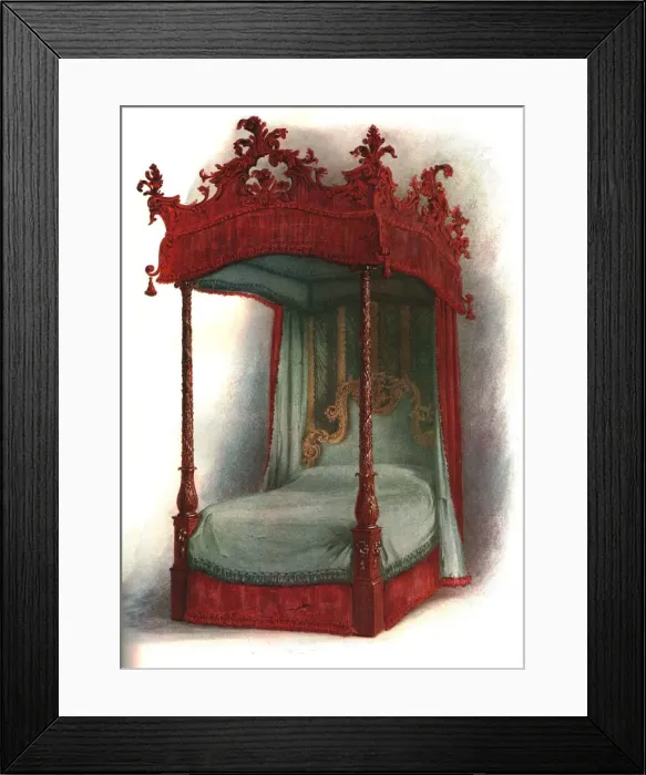 Framed Print : Mahogany bed, 1906. Artist: Shirley Slocombe Framed Print : Mahogany bed, 1906. Artist: Shirley Slocombe