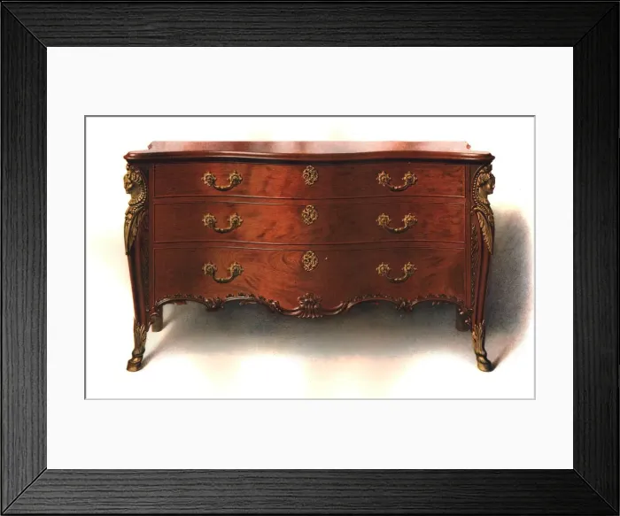 Framed Print : Mahogany commode, 1906. Artist: Shirley Slocombe