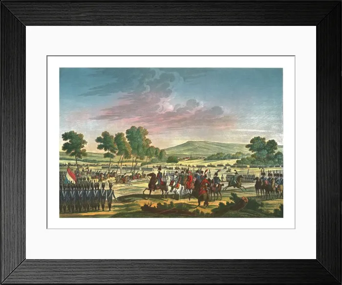 Framed Print : The Imperial Guard Manoeuvring in the Presence of the Two Emperors at Tilsit, 28 June 1807, (c1850) Framed Print : The Imperial Guard Manoeuvring in the Presence of the Two Emperors at Tilsit, 28 June 1807, (c1850)