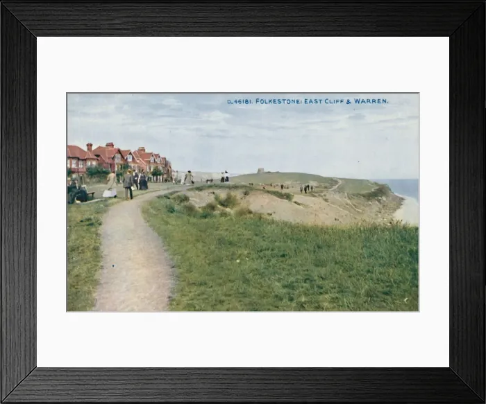Framed Print : Folkestone: East Cliff & Warren, late 19th-early 20th century Framed Print : Folkestone: East Cliff & Warren, late 19th-early 20th century