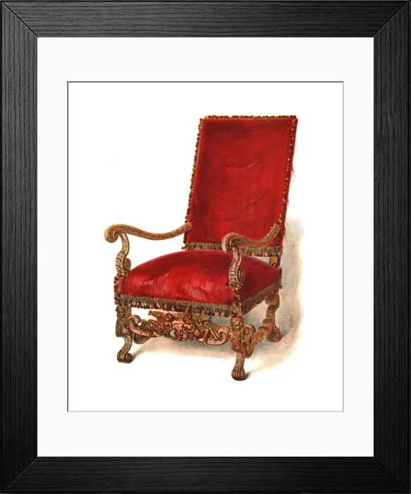 Framed Print : Upholstered chair, 1905. Artist: Shirley Slocombe Framed Print : Upholstered chair, 1905. Artist: Shirley Slocombe