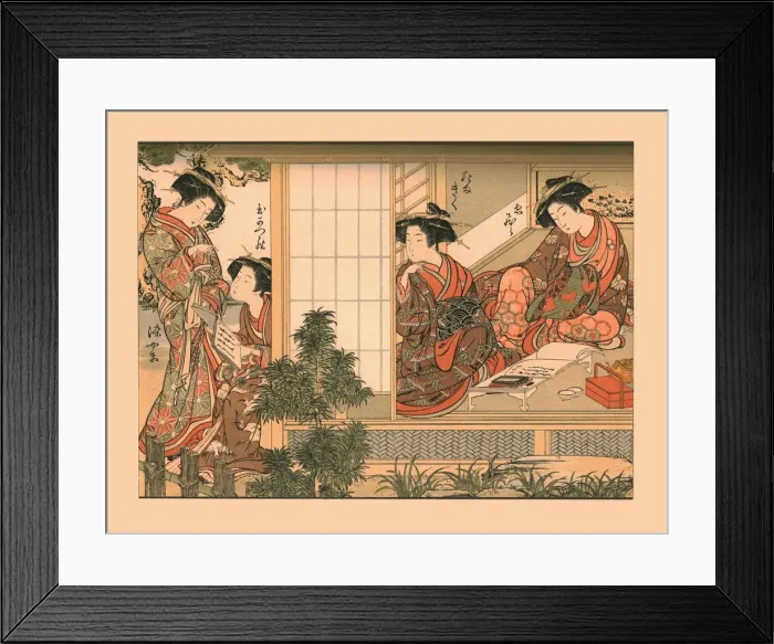 Framed Print : Japanese Beauties, 1776, (1886). Artist: Wilhelm Greve Framed Print : Japanese Beauties, 1776, (1886). Artist: Wilhelm Greve