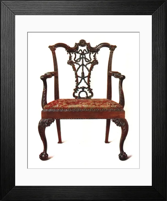 Framed Print : Mahogany ribbon back chair, 1906. Artist: Shirley Slocombe Framed Print : Mahogany ribbon back chair, 1906. Artist: Shirley Slocombe