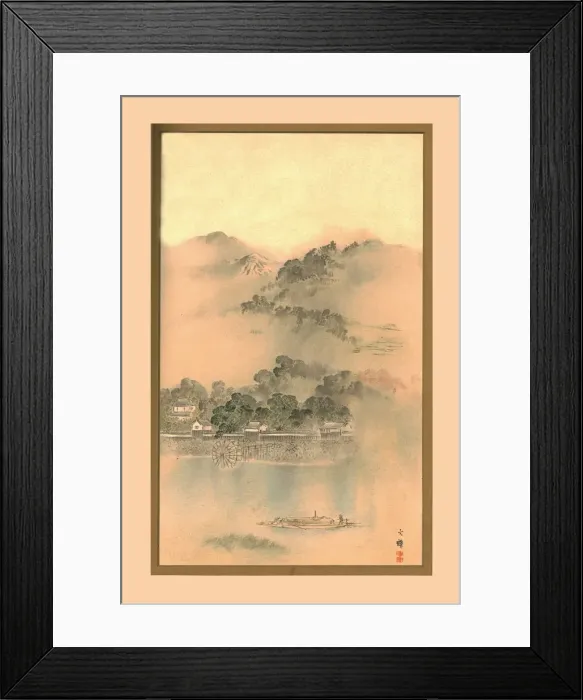 Framed Print : A Spring Morning on the River Yodo, c1870, (1886). Artist: Wilhelm Greve Framed Print : A Spring Morning on the River Yodo, c1870, (1886). Artist: Wilhelm Greve