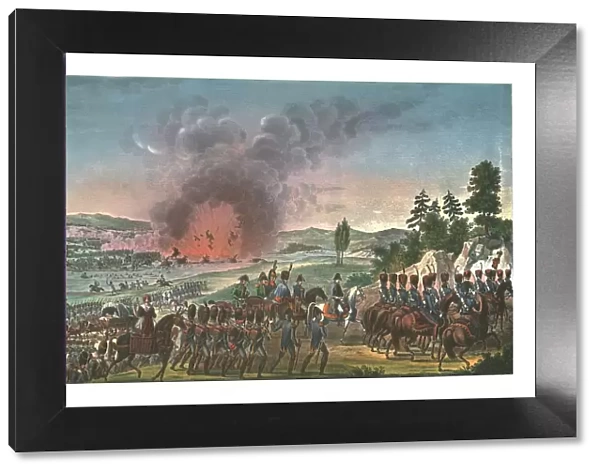 Retreat of the French after the battle of Leipzig, 19 October 1813, (c1850). Artists