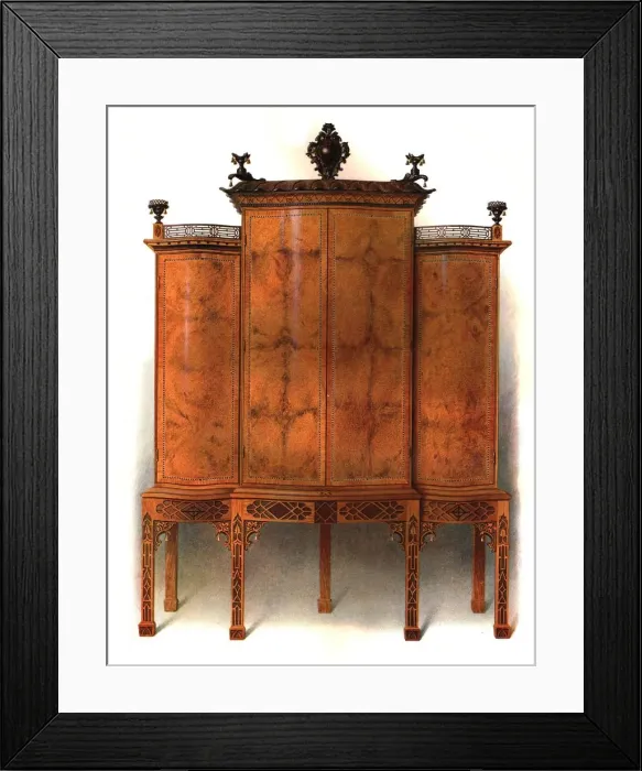 Framed Print : Amboyna and rosewood cabinet, 1906. Artist: Shirley Slocombe Framed Print : Amboyna and rosewood cabinet, 1906. Artist: Shirley Slocombe