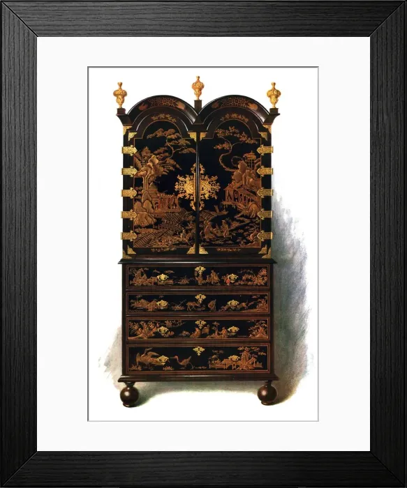Framed Print : Lacquer cabinet, 1905. Artist: Shirley Slocombe