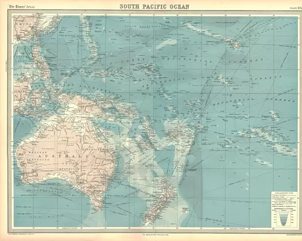 Map of the South Pacific Ocean