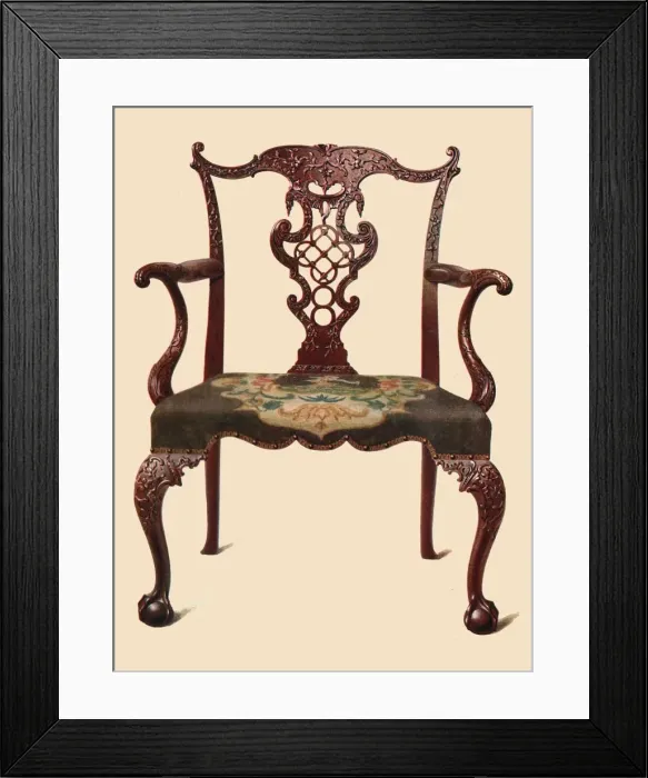 Framed Print : Mahogany chair, 1906. Artist: Shirley Slocombe Framed Print : Mahogany chair, 1906. Artist: Shirley Slocombe