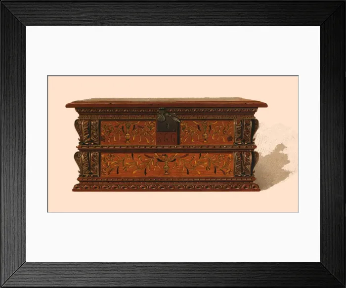 Framed Print : Oak inlaid box, 1904. Artist: Shirley Slocombe Framed Print : Oak inlaid box, 1904. Artist: Shirley Slocombe