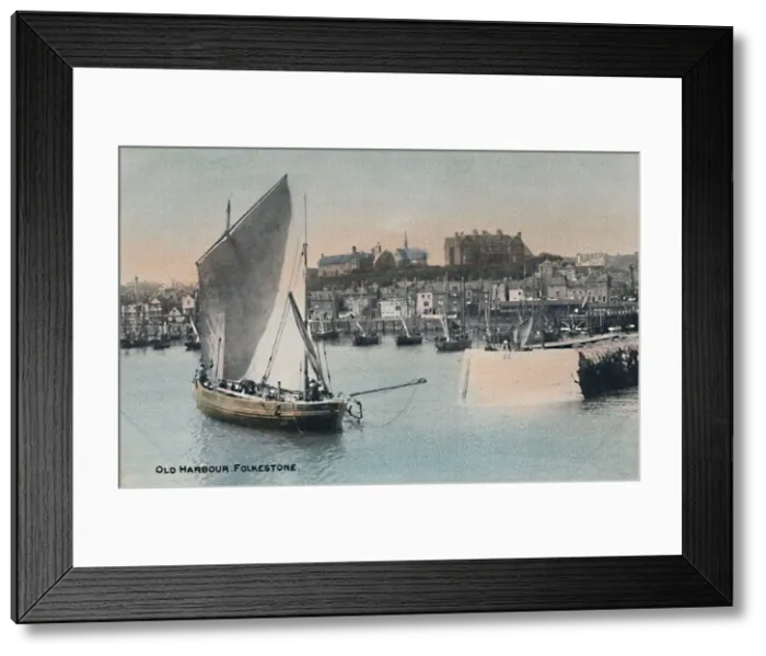 Framed Print : Old Harbour. Folkestone, late 19th-early 20th century Framed Print : Old Harbour. Folkestone, late 19th-early 20th century