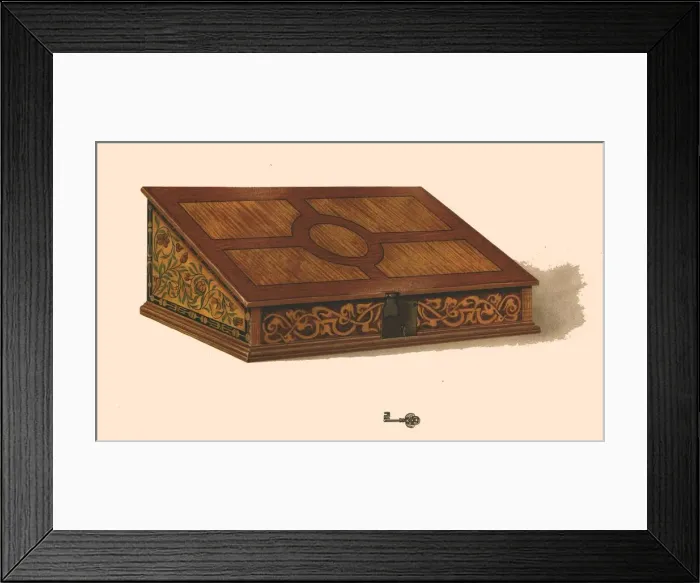 Framed Print : Oak inlaid box, 1904. Artist: Shirley Slocombe Framed Print : Oak inlaid box, 1904. Artist: Shirley Slocombe