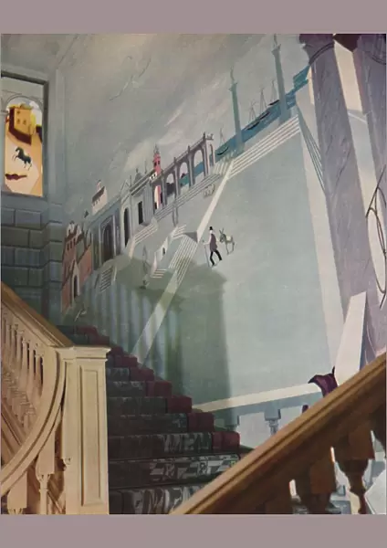 Painted fresco for a staircase, 1933