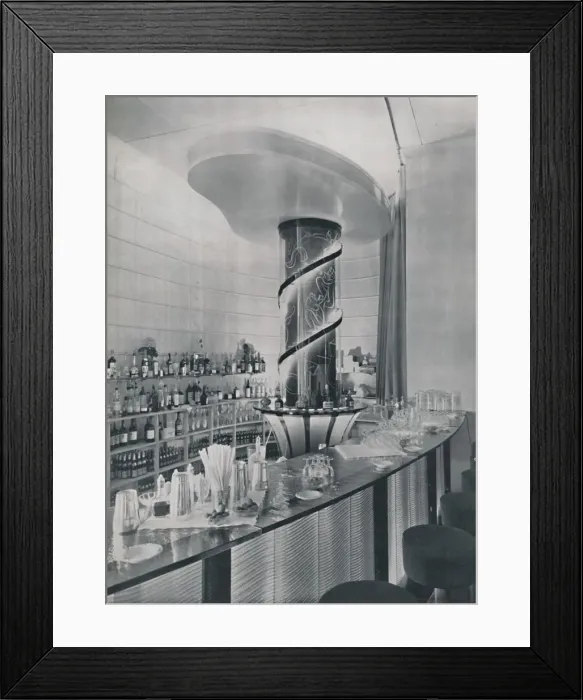 Framed Print : Bar for a Garden Club Restaurant, 1942 Framed Print : Bar for a Garden Club Restaurant, 1942