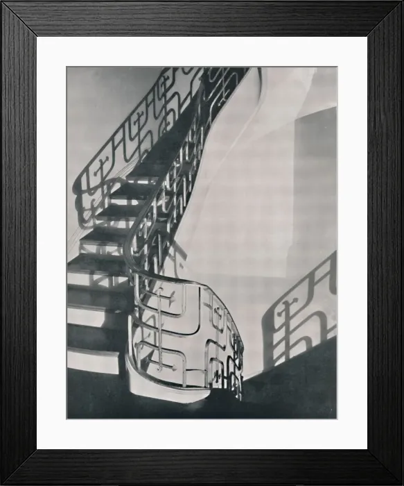 Framed Print : Staircase railing in monel metal designed for a New York residence, 1933 Framed Print : Staircase railing in monel metal designed for a New York residence, 1933