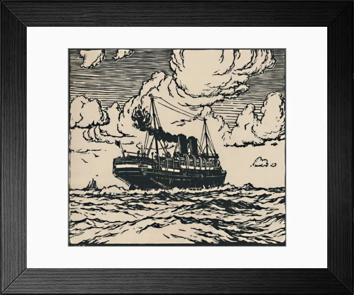 Framed Print : Steamer at Sea, 1919. Artist: Herbert Kerr Rooke Framed Print : Steamer at Sea, 1919. Artist: Herbert Kerr Rooke