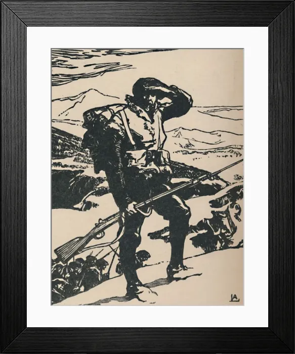 Framed Print : Chasseur Alpin Regardant La Plaine Du Rhin, 1919. Artist: Auguste Lepere Framed Print : Chasseur Alpin Regardant La Plaine Du Rhin, 1919. Artist: Auguste Lepere