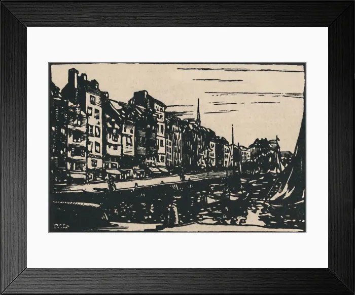 Framed Print : Honfleur - Le Vieux Bassin, 1919. Artist: Paul-Elie Gernez Framed Print : Honfleur - Le Vieux Bassin, 1919. Artist: Paul-Elie Gernez