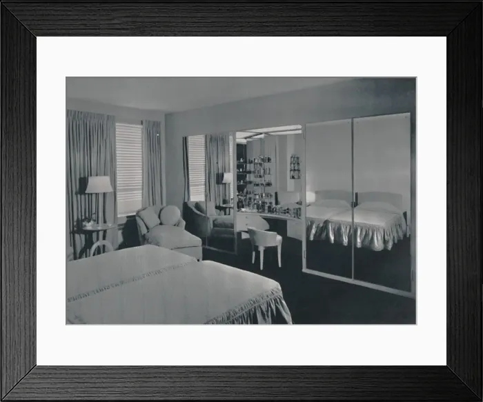 Framed Print : Bedroom designed by James F. Eppenstein, Chicago, 1942 Framed Print : Bedroom designed by James F. Eppenstein, Chicago, 1942