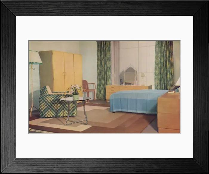Framed Print : A bedroom designed by Miss P. E. Humphries, 1936 Framed Print : A bedroom designed by Miss P. E. Humphries, 1936