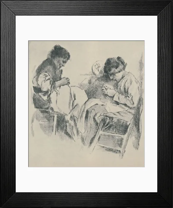Framed Print : Spanish Seamstresses, 1919. Artist: James Kerr-Lawson Framed Print : Spanish Seamstresses, 1919. Artist: James Kerr-Lawson