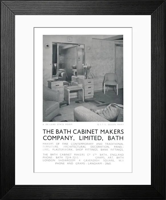 Framed Print : De-luxe state room on board the QSTS Queen Mary, 1942 Framed Print : De-luxe state room on board the QSTS Queen Mary, 1942