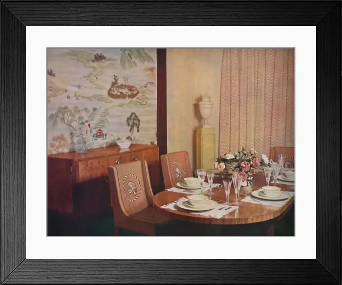 Framed Print : Dining-room, 1940 Framed Print : Dining-room, 1940