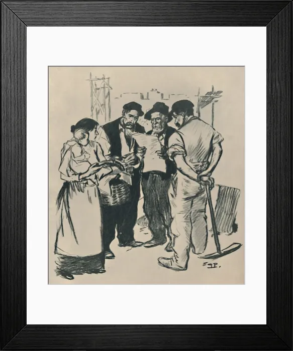 Framed Print : Retour En Arriere, c1894, (1919). Artist: Theophile Alexandre Steinlen Framed Print : Retour En Arriere, c1894, (1919). Artist: Theophile Alexandre Steinlen