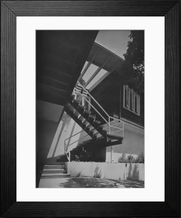 Framed Print : Exterior - House at Fairfax, California by Francis Ellsworth Lloyd, 1942