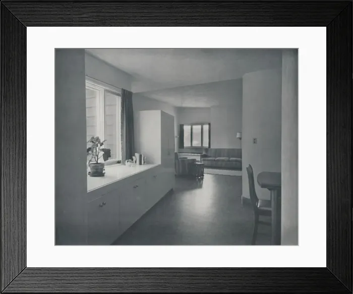 Framed Print : Interior - House at Fairfax, California by Francis Ellsworth Lloyd, 1942 Framed Print : Interior - House at Fairfax, California by Francis Ellsworth Lloyd, 1942