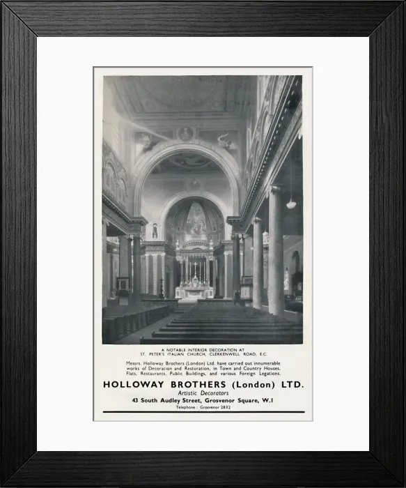 Framed Print : A Notable Interior Decoration at St. Peters Italian Church, 1933 Framed Print : A Notable Interior Decoration at St. Peters Italian Church, 1933