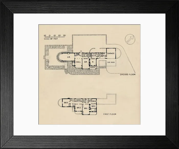 Framed Print : House at Burn Bridge by The Late John Procter, F. R. I. B. A. 1942 Framed Print : House at Burn Bridge by The Late John Procter, F. R. I. B. A. 1942