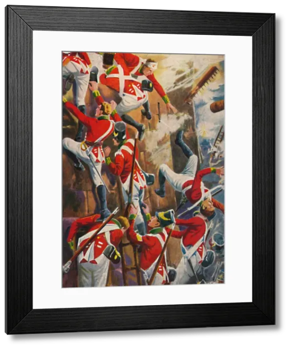 Framed Print : The Northumberland Fusiliers. Storming the ramparts of San Vincente, (1939) Framed Print : The Northumberland Fusiliers. Storming the ramparts of San Vincente, (1939)