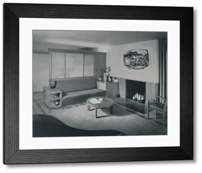 Framed Print : House at Pomona, California - the living room from the other side of the partition, 1942 Framed Print : House at Pomona, California - the living room from the other side of the partition, 1942