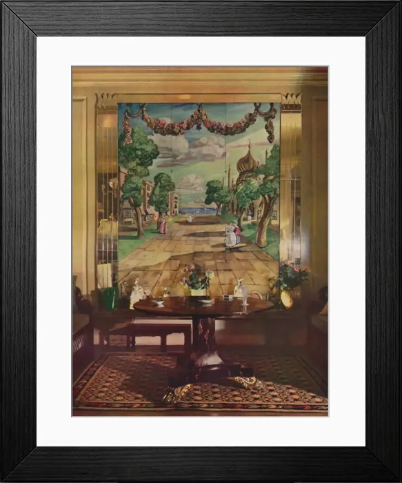 Framed Print : Panel showing Regency Brighton, flanked by mirrored glass pilasters, 1933 Framed Print : Panel showing Regency Brighton, flanked by mirrored glass pilasters, 1933
