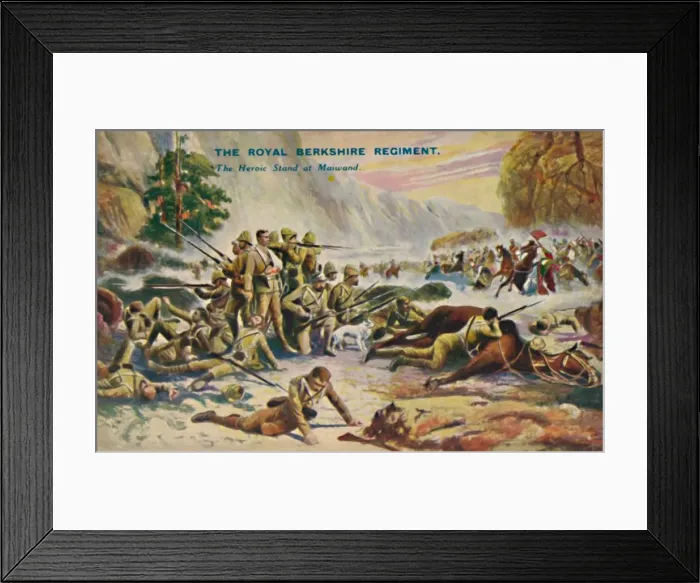 Framed Print : The Royal Berkshire Regiment. The Heroic Stand at Maiwand, 1880, (1939) Framed Print : The Royal Berkshire Regiment. The Heroic Stand at Maiwand, 1880, (1939)