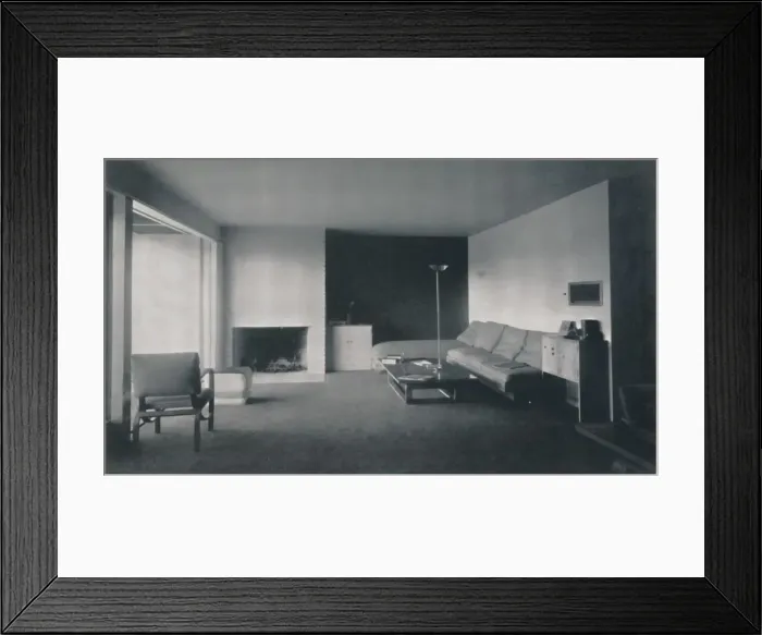 Framed Print : Fireplace corner by Richard J. Neutra, 1942 Framed Print : Fireplace corner by Richard J. Neutra, 1942