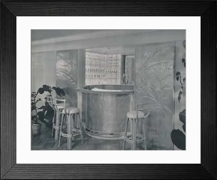 Framed Print : Bar in the home of Mr. and Mrs. Miles Gray, 1942 Framed Print : Bar in the home of Mr. and Mrs. Miles Gray, 1942