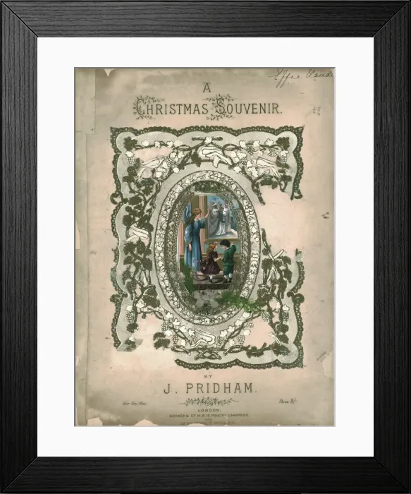 Framed Print : A Christmas Souvenir, cover page to sheet music, c1860s Framed Print : A Christmas Souvenir, cover page to sheet music, c1860s