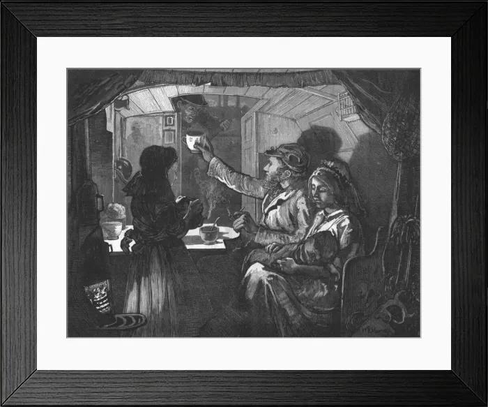 Framed Print : Canal Life - Tea Time on a Monkey Boat, 1874. Artist: William Bazett Murray Framed Print : Canal Life - Tea Time on a Monkey Boat, 1874. Artist: William Bazett Murray