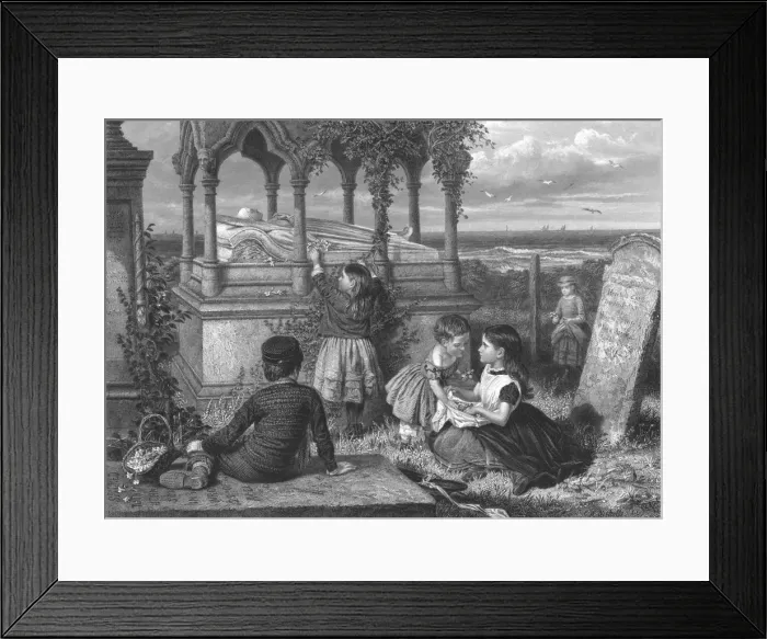 Framed Print : The Tomb of Grace Darling, c1851-1886. Artist: John Godfrey Framed Print : The Tomb of Grace Darling, c1851-1886. Artist: John Godfrey