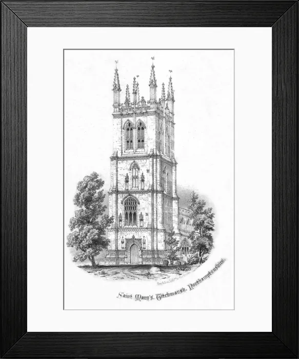 Framed Print : Saint Marys, Titchmarsh. Northamptonshire, c1850s. Artist: Day & Son Framed Print : Saint Marys, Titchmarsh. Northamptonshire, c1850s. Artist: Day & Son