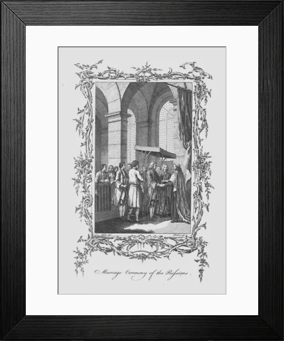 Framed Print : Marriage Ceremony of the Russians, late 18th century. Artist: J Hall Framed Print : Marriage Ceremony of the Russians, late 18th century. Artist: J Hall