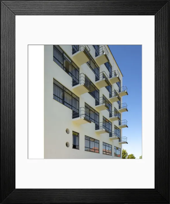 Framed Print : Balconies. The Bauhaus building, Dessau, Germany, 2018. Artist: Alan John Ainsworth Framed Print : Balconies. The Bauhaus building, Dessau, Germany, 2018. Artist: Alan John Ainsworth