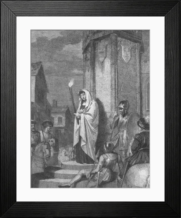 Framed Print : Eleanor doing penance for witchcraft, 1441, (1789) Artist: Anker Smith