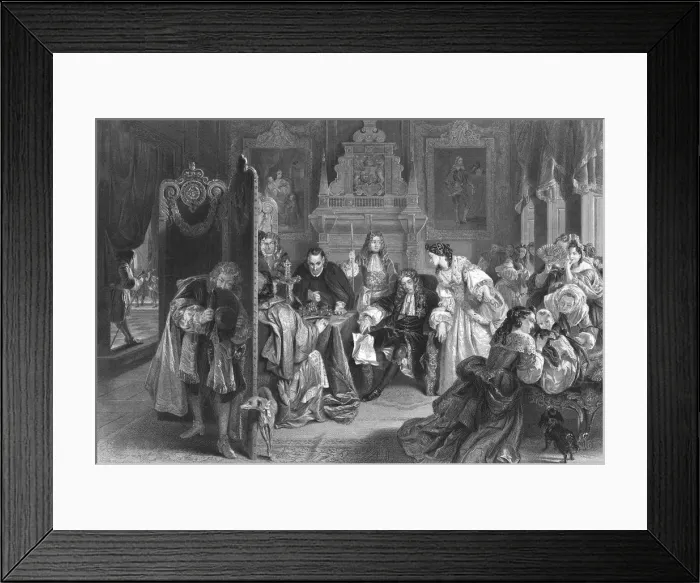 Framed Print : James II receiving news of the landing of the Prince of Orange, (c1890). Artist: Frederick Heath Framed Print : James II receiving news of the landing of the Prince of Orange, (c1890). Artist: Frederick Heath