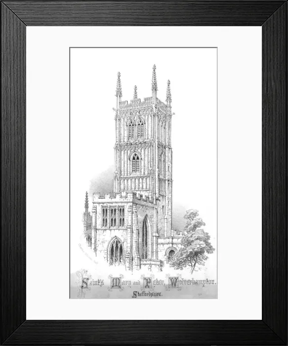 Framed Print : Saints Mary and Peter, Wolverhampton. Staffordshire, c1850s Framed Print : Saints Mary and Peter, Wolverhampton. Staffordshire, c1850s