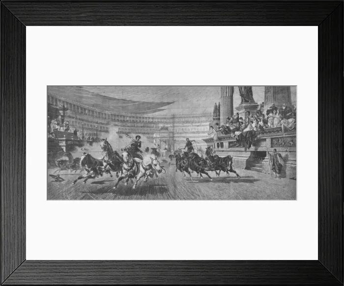 Framed Print : Chariot-racing at the Circus Massimus in Rome, (19th century) Framed Print : Chariot-racing at the Circus Massimus in Rome, (19th century)